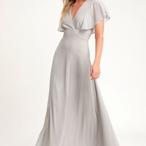LULU’s Dearly Loved Light Grey Dress